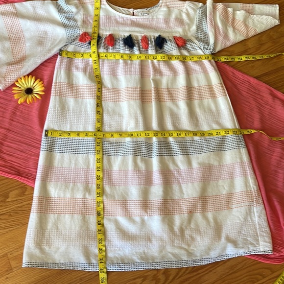 🌺 THML CLOTHING; FUN, 100% Cotton Colorful & Cute Dress with Tassels; Size M! - Picture 12 of 14